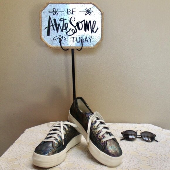 Keds Platform Triple Up Anchor Metallic Oil Slick Sneakers Dream Foam Sz 7 - Picture 5 of 11